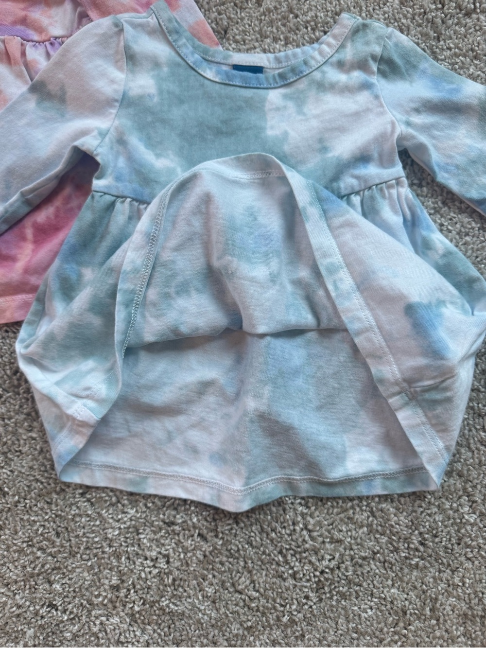 Old Navy Baby Girl Tie Dye Dress Bundle 0–3 Months Long Sleeve Cotton Dresses - Picture 7 of 9